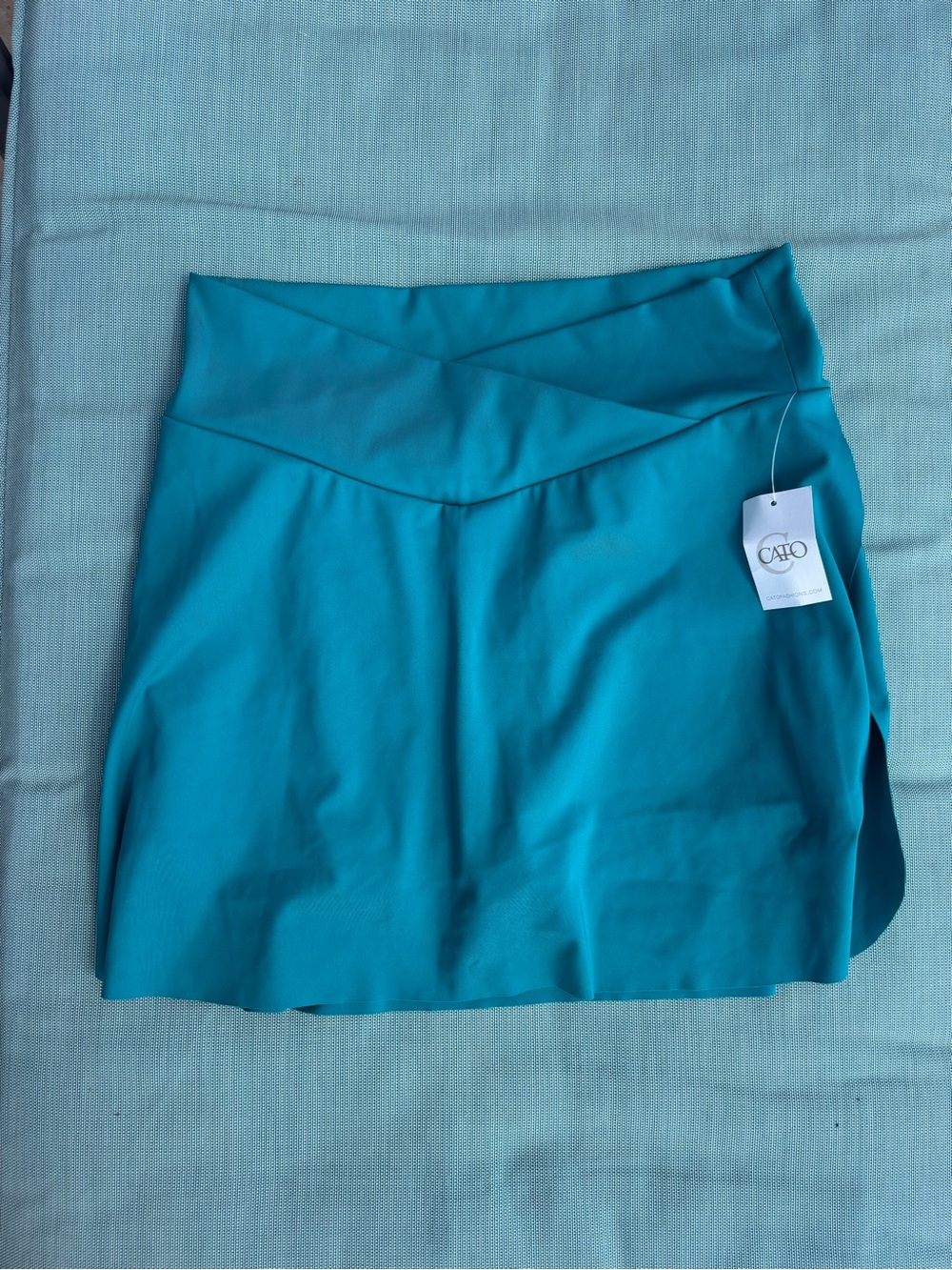 Cato Teal V-Waist Active Mini Skirt